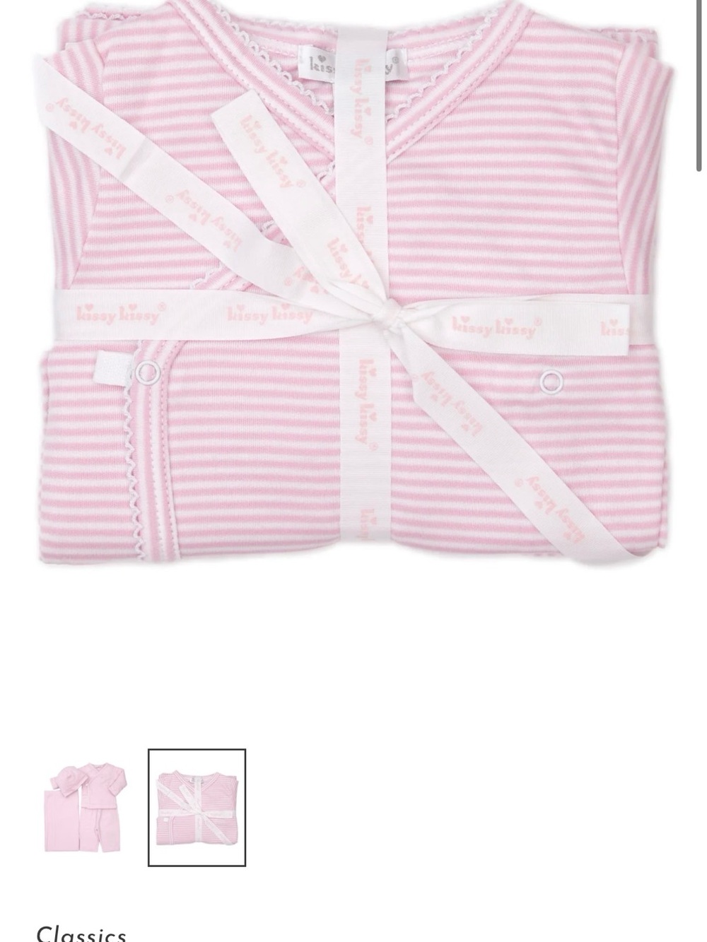 Kissy Kissy Pink & White Striped Baby Gift Set 6-9m was $99